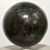 71mm 1.2lb Blue Iolite Sphere Natural Cordierite Mineral Ball Polished Dichroite Crystal Water Sapphire Stone - India + Stand view 1