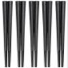 Akebono GM-4005 Decagonal Round Noodle Chopsticks, Black, 9.4 inches (24 cm), Set of 5, Made in Japan view 1