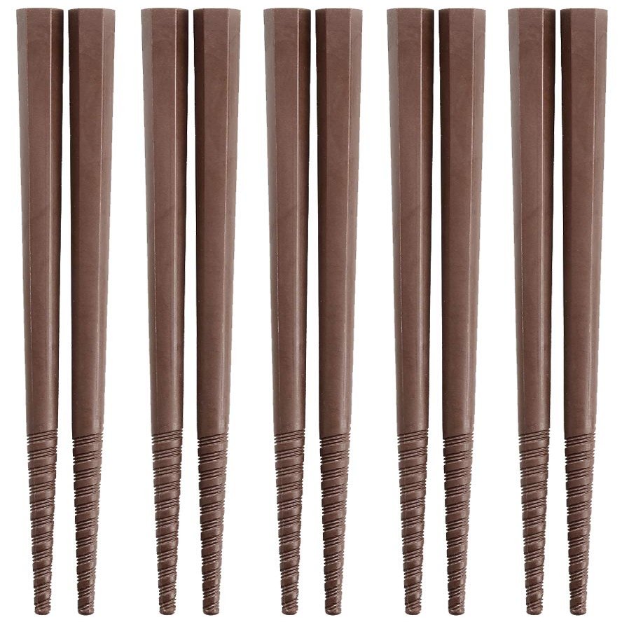 Akebono PM-104 Tornado Chopsticks, Brown, 7.1 inches (18 cm), Set of 5, Made in Japan