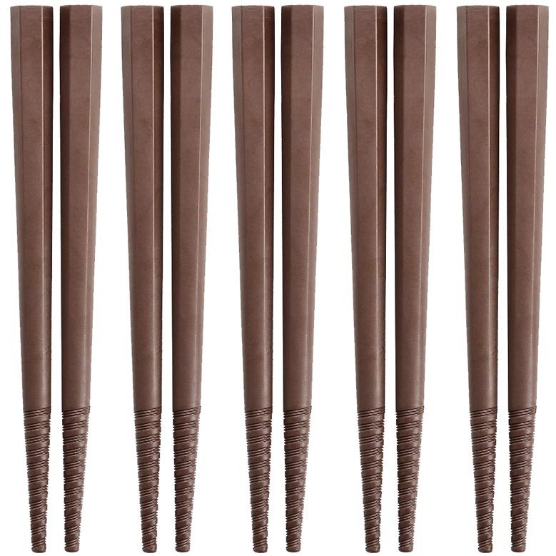 Akebono PM-105 Tornado Chopsticks, Brown, 8.3 inches (21 cm), Set of 5, Made in Japan