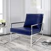 Pasargad Home Luxe Collection Navy Leather Chairs view 2