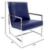 Pasargad Home Luxe Collection Navy Leather Chairs view 3