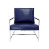 Pasargad Home Luxe Collection Navy Leather Chairs view 4