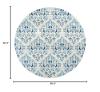 Martha Stewart x SAFAVIEH Area Rug Collection - 6'7" Round, Cream & Blue, Floral Pattern, Non-Shedding & Easy Cleaning, Ideal for Living Room, Bedroom, Office, Dining Space (MSR2856D) view 2
