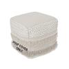 REDEARTH  UNSTUFFED Pouf Ottoman Cover Boho Textured Storage Cube Poof, Farmhouse Accent Pouffe Footrest for Living Room, Bedroom, Nursery, kidsroom, Nook; 100% Cotton (18x18x18; Natural) view 1