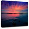 Stunning Lake Sunset Wall Art Decor Picture Painting Poster Print on Canvas Panels Pieces - Creative Theme Wall Decoration Set - Lake Wall Picture for Creative Space 23 by 40 in view 1