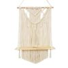 Boho Style Macrame Rope Woven Wood Shelf Tapestry Tassel Wall Floating Hanging Art Home Decor Handmade Craft view 1
