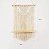 Boho Style Macrame Rope Woven Wood Shelf Tapestry Tassel Wall Floating Hanging Art Home Decor Handmade Craft view 2