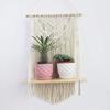 Boho Style Macrame Rope Woven Wood Shelf Tapestry Tassel Wall Floating Hanging Art Home Decor Handmade Craft view 3