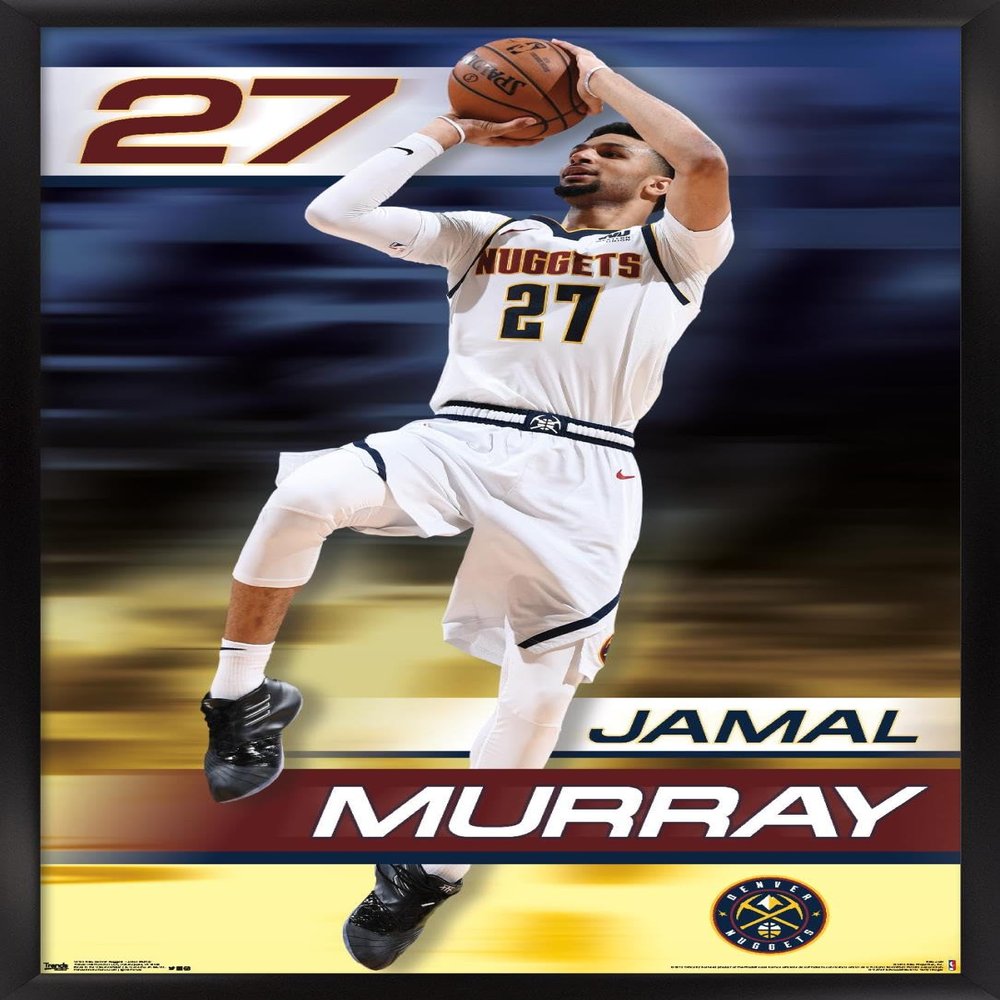 Trends International NBA Denver Nuggets - Jamal Murray 19 Wall Poster, 22.375" x 34", Black Framed Version