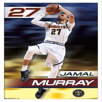 Trends International NBA Denver Nuggets - Jamal Murray 19 Wall Poster, 14.725" x 22.375", White Framed Version