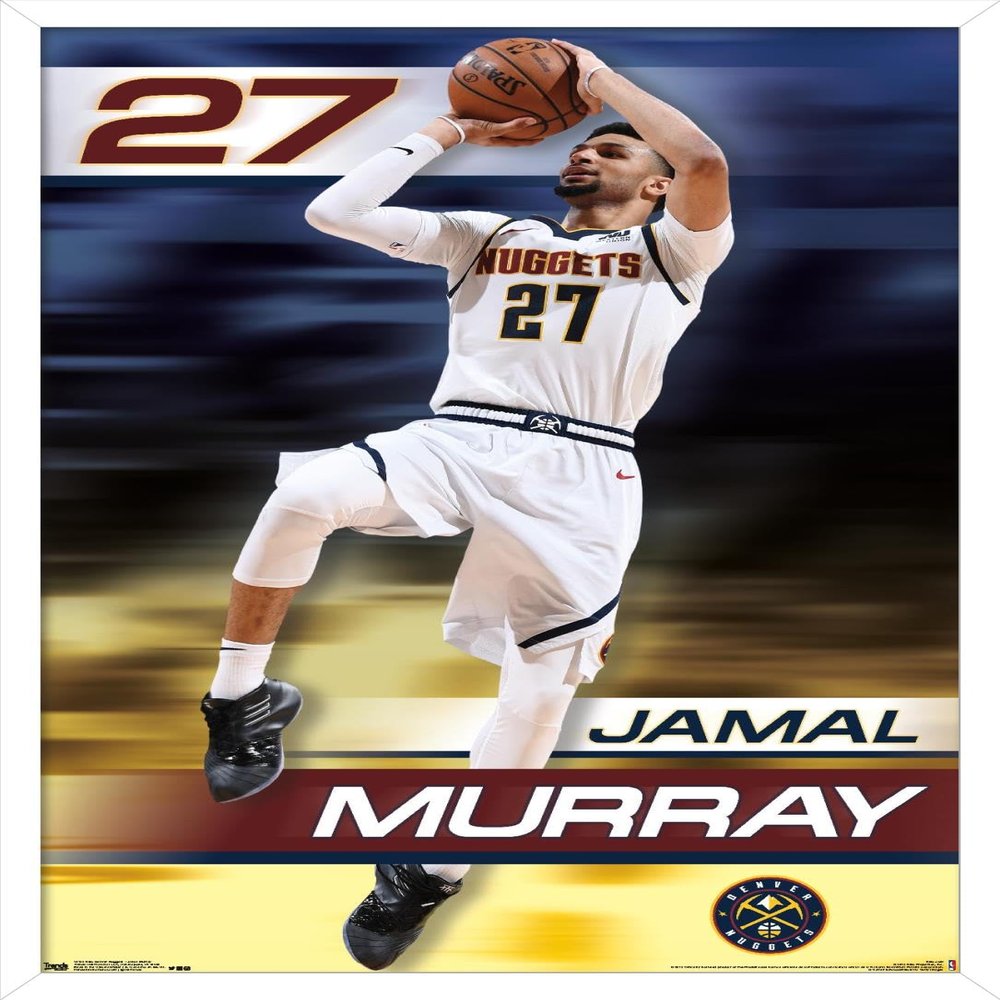 Trends International NBA Denver Nuggets - Jamal Murray 19 Wall Poster, 14.725" x 22.375", White Framed Version