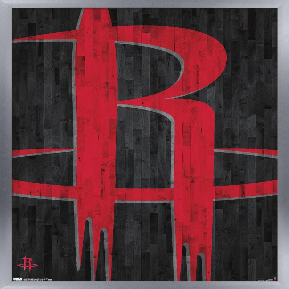 Trends International NBA Houston Rockets - Logo 19 Wall Poster, 14.725" x 22.375", Silver Framed Version