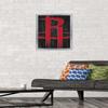 Trends International NBA Houston Rockets - Logo 19 Wall Poster, 14.725" x 22.375", Silver Framed Version view 2