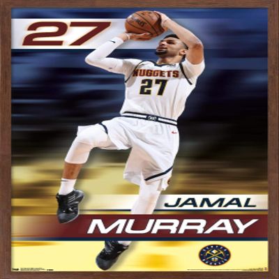 Trends International NBA Denver Nuggets - Jamal Murray 19 Wall Poster, 14.725" x 22.375", Mahogany Framed Version