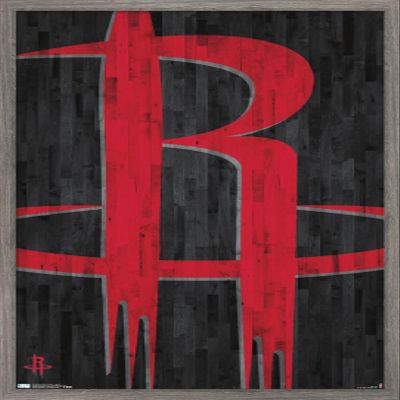 Trends International NBA Houston Rockets - Logo 19 Wall Poster, 14.725" x 22.375", Barnwood Framed Version