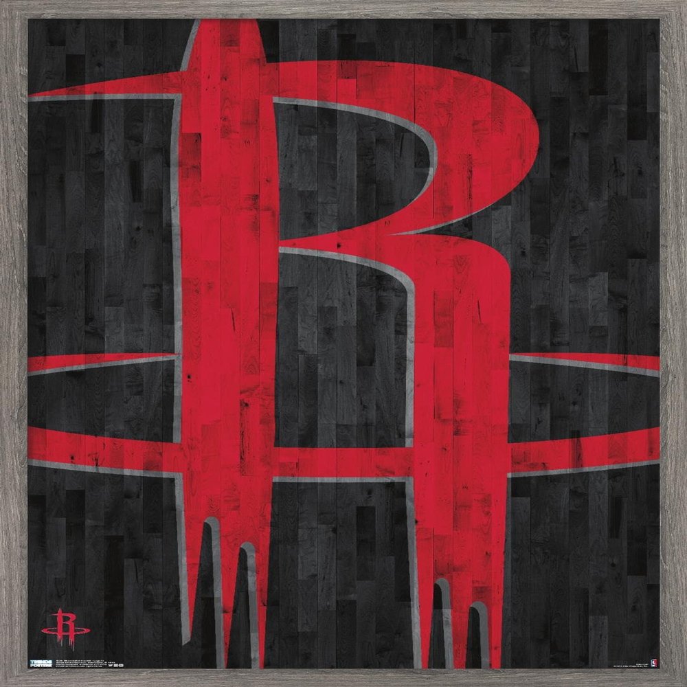 Trends International NBA Houston Rockets - Logo 19 Wall Poster, 14.725" x 22.375", Barnwood Framed Version