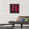 Trends International NBA Houston Rockets - Logo 19 Wall Poster, 14.725" x 22.375", Barnwood Framed Version view 2