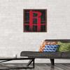 Trends International NBA Houston Rockets - Logo 19 Wall Poster, 14.725" x 22.375", Mahogany Framed Version view 2