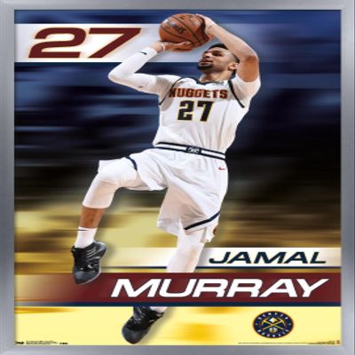 Trends International NBA Denver Nuggets - Jamal Murray 19 Wall Poster, 22.375" x 34", Silver Framed Version
