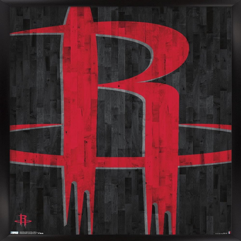 Trends International NBA Houston Rockets - Logo 19 Wall Poster, 14.725" x 22.375", Black Framed Version
