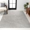 JONATHAN Y Hallie High-Low Curve Gray/Ivory Indoor/Outdoor Area Rug, 4x6, Minimalist, Pet Friendly, Non-Shedding, Stain Resistant, Hose-Washable for Backyard, Patio, Porch (SCN100A-4) view 3