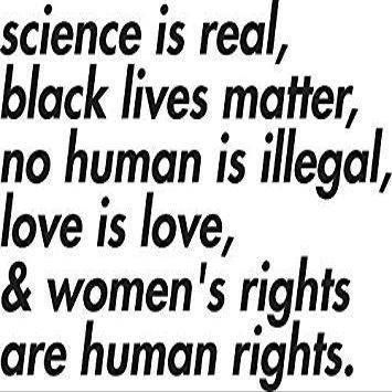 MAGNET Science is Real, Black Lives Matter, Love is Love, and Womens Rights are Human Rights Magnetic Car Sticker Decal Refrigerator Metal Magnet Vinyl 5"