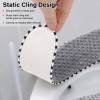 2Pairs Warm Toilet Seat Cover Mat Plush Thick Toilet Seat Padded Non Slip Soft Cushion Washable Bathroom Warmer Static Cling Cover Non Adhesive,Grey view 3