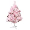 Gentlecarin 23.6 Inchs Tabletop Mini Christmas Tree Artificial Christmas Pine Tree Glittering Kingswood Fir Wrapped Pencil Tree for Home, Office and Holidays Decoration, Pink view 1