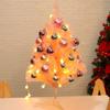 Gentlecarin 23.6 Inchs Tabletop Mini Christmas Tree Artificial Christmas Pine Tree Glittering Kingswood Fir Wrapped Pencil Tree for Home, Office and Holidays Decoration, Pink view 2