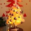 Gentlecarin 23.6 Inchs Tabletop Mini Christmas Tree Artificial Christmas Pine Tree Glittering Kingswood Fir Wrapped Pencil Tree for Home, Office and Holidays Decoration, Pink view 3