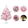 Gentlecarin 23.6 Inchs Tabletop Mini Christmas Tree Artificial Christmas Pine Tree Glittering Kingswood Fir Wrapped Pencil Tree for Home, Office and Holidays Decoration, Pink view 4