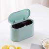 Mini Countertop Wastebasket Press Cartridge Cover Trash Can, Makeup Holder Vanity Bathroom Kitchen Car Desktop Office (Light Blue) view 4