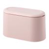 Mini Countertop Wastebasket Press Cartridge Cover Trash Can, Makeup Holder Vanity Bathroom Kitchen Car Desktop Office (Light Pink) view 1