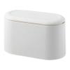 Mini Countertop Wastebasket Press Cartridge Cover Trash Can, Makeup Holder Vanity Bathroom Kitchen Car Desktop Office (Light White) view 1