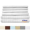 6 Pc Bed Set 100% Cotton RV-King Sheet Set 800 TC Long Luxury Hotel Bedding Sheets White Stripe, Fit Upto 18" Deep Pocket 1 Flat, 1 Fitted & 4 Pillowcases (RV-King, White Stripe) view 4