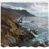 Ambesonne Big Sur Shower Curtain, Overcast Sky Along The Central Coast Rocky Cliffs and Rough Ocean, Cloth Fabric Bathroom Decor Set with Hooks, 69" W x 84" L, Cocoa Blue view 1