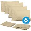 6 Pc Bed Set 100% Cotton RV-King Sheet Set 800 TC Long Luxury Hotel Bedding Sheets Taupe Stripe, Fit Upto 18" Deep Pocket 1 Flat, 1 Fitted & 4 Pillowcases (RV-King, Taupe Stripe) view 3