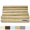 6 Pc Bed Set 100% Cotton RV-King Sheet Set 800 TC Long Luxury Hotel Bedding Sheets Taupe Stripe, Fit Upto 18" Deep Pocket 1 Flat, 1 Fitted & 4 Pillowcases (RV-King, Taupe Stripe) view 4