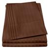 6 Pc Bed Set 100% Cotton RV-King Sheet Set 800 TC Long Luxury Hotel Bedding Sheets Chocolate Stripe, Fit Upto 18" Deep Pocket 1 Flat, 1 Fitted & 4 Pillowcases (RV-King, Chocolate Stripe) view 1