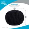 BIRDROCK HOME Round Pouf Ottoman | Cotton Braided Foot Stool with Bean Bag Filling | Boho Foot Rest for Living Room & Bedroom | Compact & Comfortable Seating, Lightweight & Soft | Black view 3