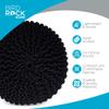 BIRDROCK HOME Round Pouf Ottoman | Cotton Braided Foot Stool with Bean Bag Filling | Boho Foot Rest for Living Room & Bedroom | Compact & Comfortable Seating, Lightweight & Soft | Black view 4