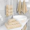 American Soft Linen Luxury 6 Piece Towel Set, 2 Bath Towels 2 Hand Towel 2 Washcloths, 600 GSM 100% Cotton Turkish Towels for Bathroom, Beige Towel Sets view 2