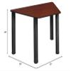 Regency Trapezoid School Desk, 36" x 23", Cherry/Black view 2