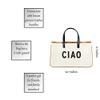 Santa Barbara Design Studio Womens Tote - Cotton Canvas Shoulder Bag with Leather Handles and Waterproof Lining, Large, Ciao view 3