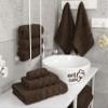 American Soft Linen Luxury 6 Piece Towel Set, 2 Bath Towels 2 Hand Towel 2 Washcloths, 600 GSM 100% Cotton Turkish Towels for Bathroom, Brown Towel Sets view 2