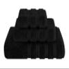 American Soft Linen Premium 3 Piece Towel Set, 1 Bath Towel 1 Hand Towel 1 Washcloth, 600 GSM 100% Cotton Turkish Towels for Bathroom, Black Towel Set view 1