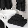 American Soft Linen Premium 3 Piece Towel Set, 1 Bath Towel 1 Hand Towel 1 Washcloth, 600 GSM 100% Cotton Turkish Towels for Bathroom, Black Towel Set view 2