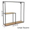 allgala 4-PC Set Wall Mount Creativity Black Metal Frame Wood Finish Floating Shelves view 3