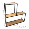 allgala 4-PC Set Wall Mount Creativity Black Metal Frame Wood Finish Floating Shelves view 4